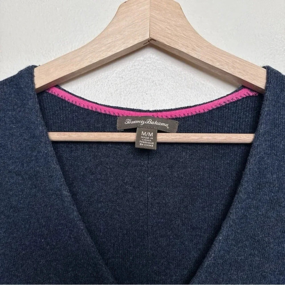 Tommy Bahama Womens  Medium Patch Pocket Vneck Cap Sleeve Sweater Tunic - Picture 11 of 16